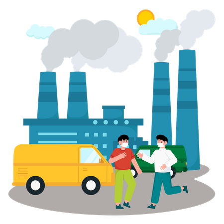 Air Pollution  Illustration