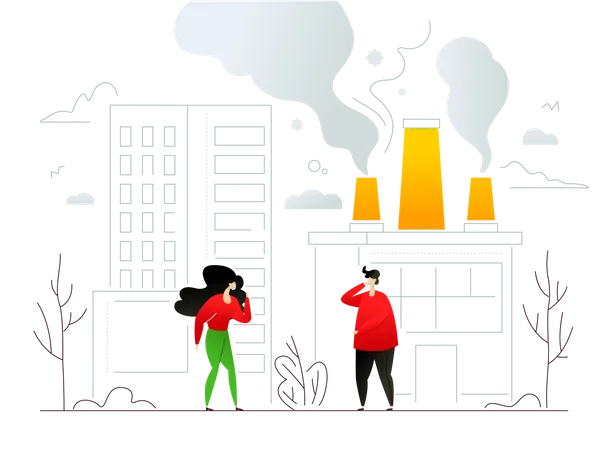 Air pollution  Illustration