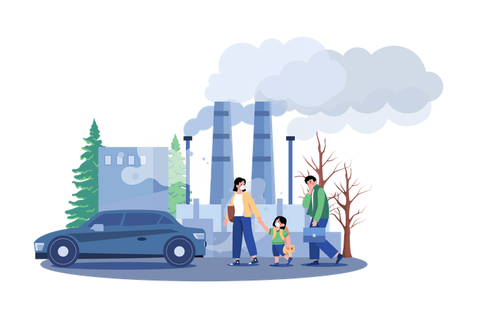 Air Pollution  Illustration