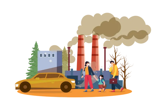 Air Pollution  Illustration