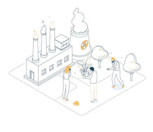 Air pollution  Illustration