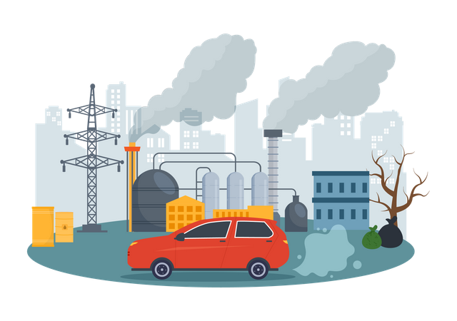 Air pollution  Illustration