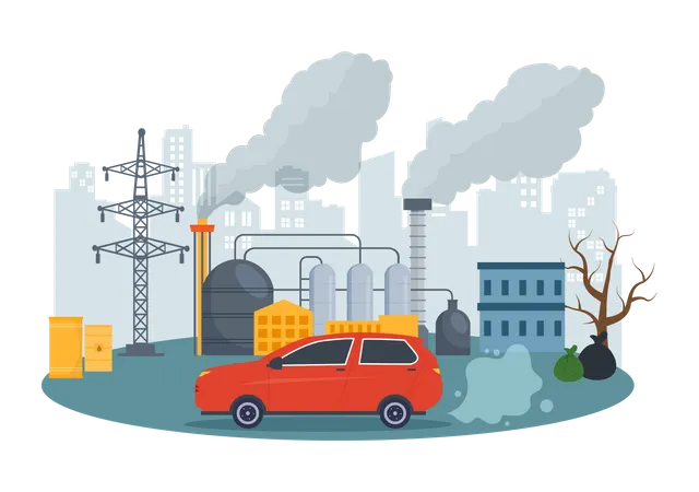 Air pollution  Illustration