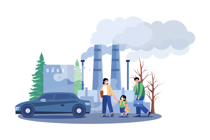 Air Pollution  Illustration