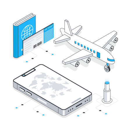 Air Travel and flight journey  Illustration