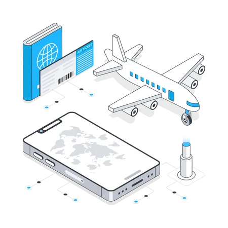 Air Travel and flight journey  Illustration