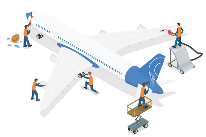 Aircraft Maintenance Service  Illustration