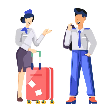 航空会社のスタッフ  イラスト