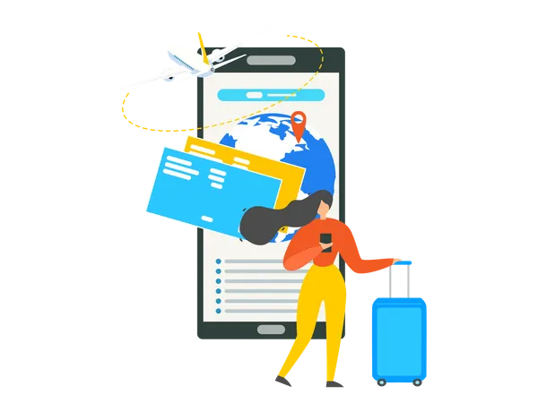 Airline Tickets Booking Online Service Illustration