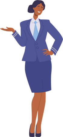 Airliner stewardesses flight attendant  Illustration