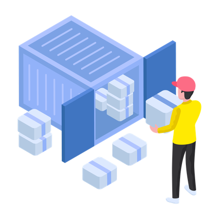 Airplane Container Loading  Illustration