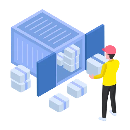 Airplane Container Loading  Illustration