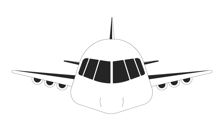 空を飛ぶ飛行機  イラスト