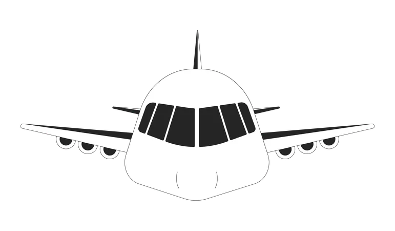 空を飛ぶ飛行機  イラスト