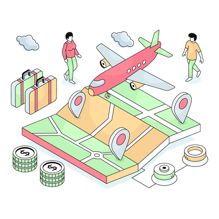 Airplane navigation given by pilot  Illustration