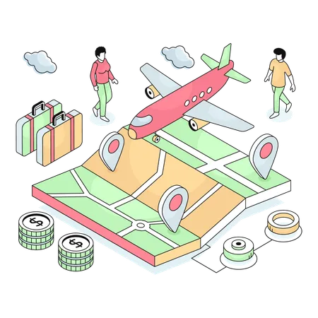 Airplane navigation given by pilot  Illustration