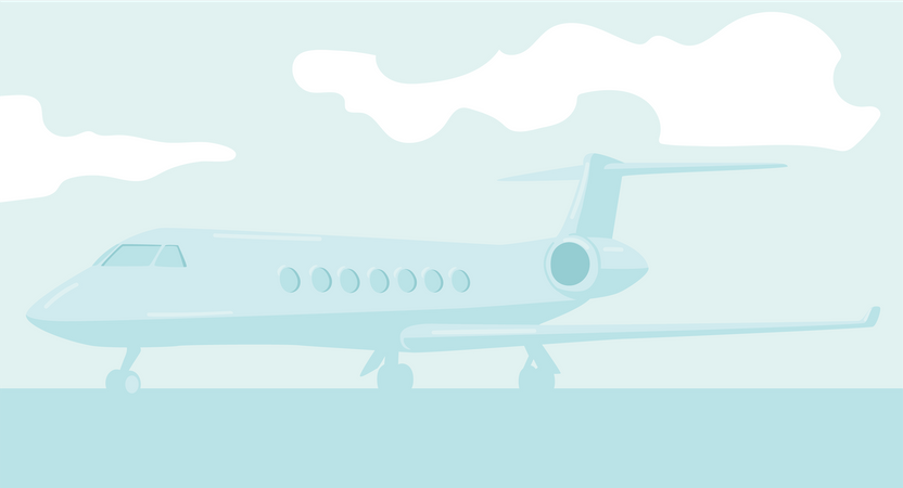 Airplane on runway Illustration