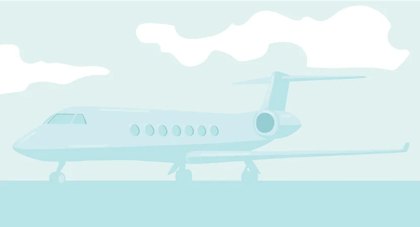 Airplane on runway Illustration