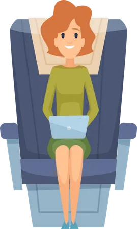 Airplane Passenger Character Illustration Illustration