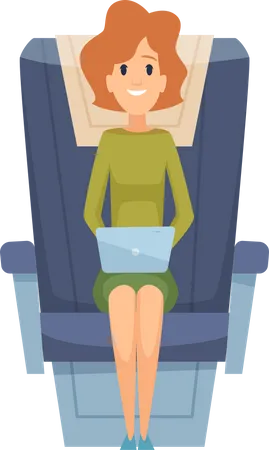 Airplane passenger character Illustration  Illustration