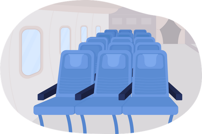 Airplane passenger seats row Illustration