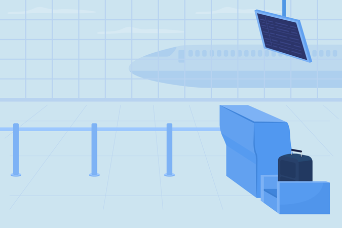 Airport baggage control place Illustration