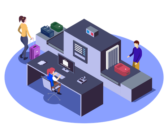 Airport Baggage Scanner  Illustration