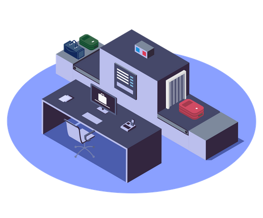 Airport Baggage Scanner  Illustration