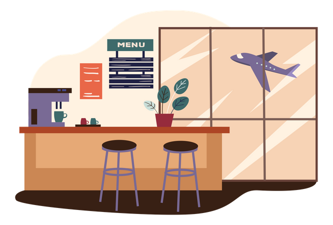 Airport Cafe Illustration