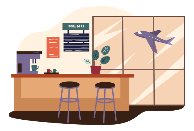 Airport Cafe  Illustration