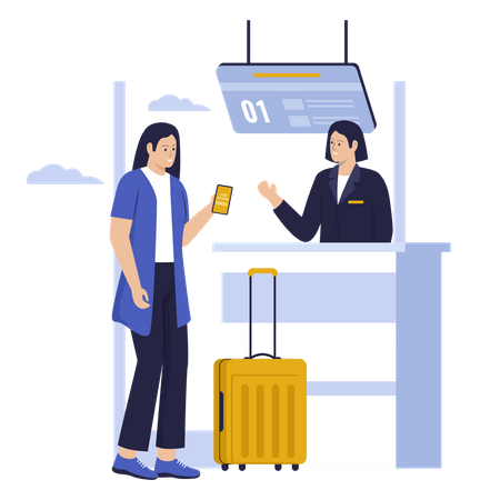 Airport Check in  Illustration