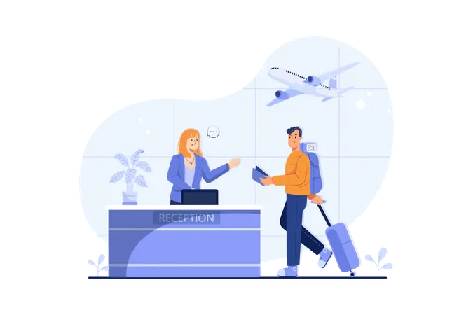 Airport check in counter  Illustration