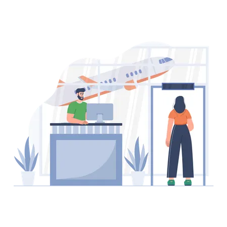 Airport check in counter  Illustration