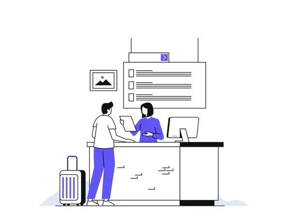 Airport Check-in Counter  Illustration