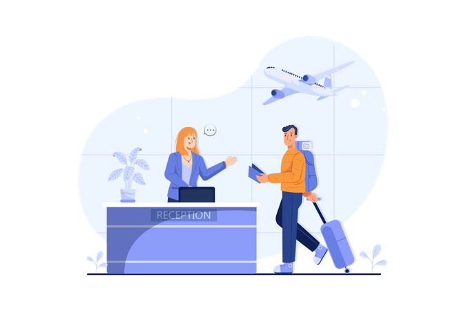 Airport check in counter  Illustration