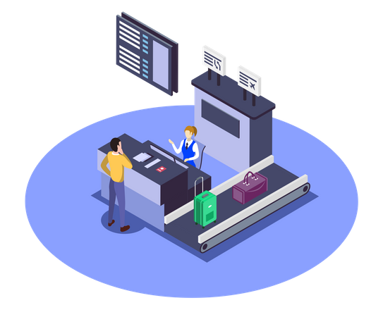 Airport Check In Counter  Illustration