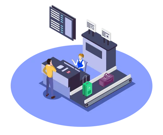 Airport Check In Counter  Illustration