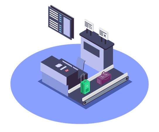 Airport Check In Counter  Illustration