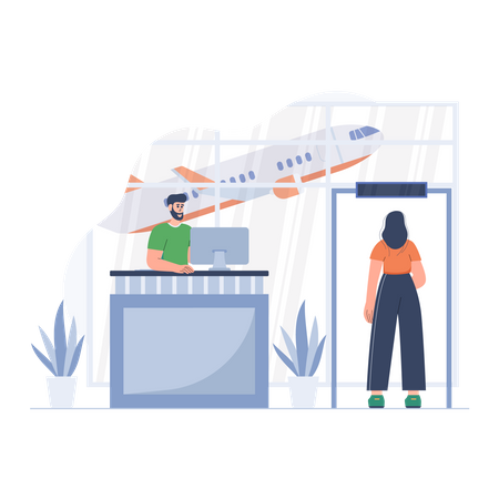 Airport check in counter  Illustration