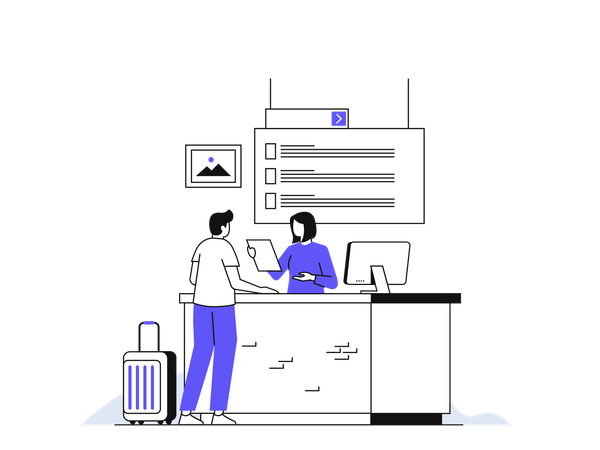 Airport Check-in Counter  Illustration