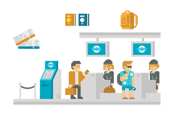 Airport Check-in  Illustration