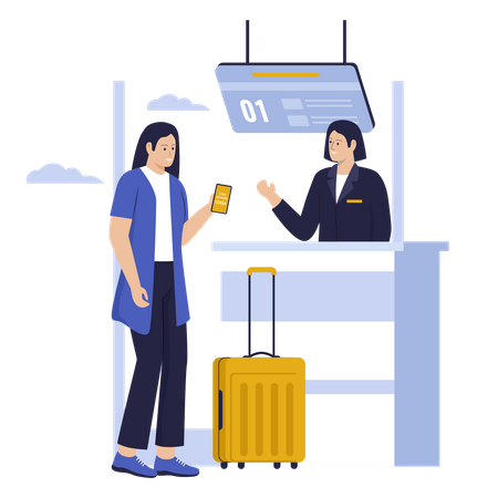 Airport Check in Illustration
