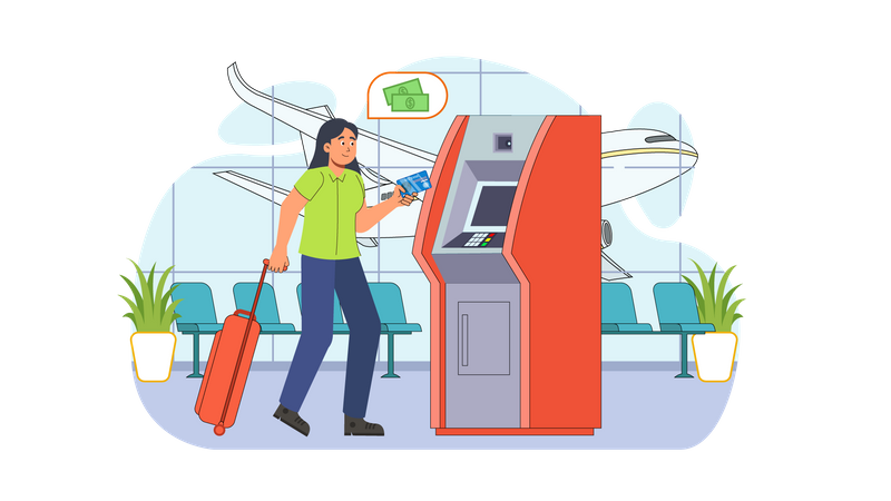 Airport check in Illustration