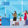 airport check in queue illustrations free