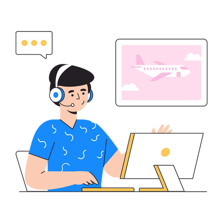 Airport customer service  Illustration