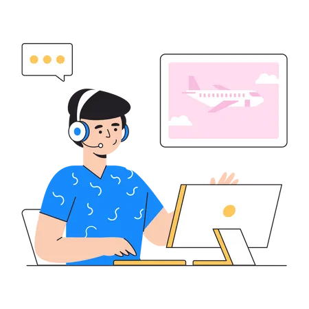 Airport customer service  Illustration