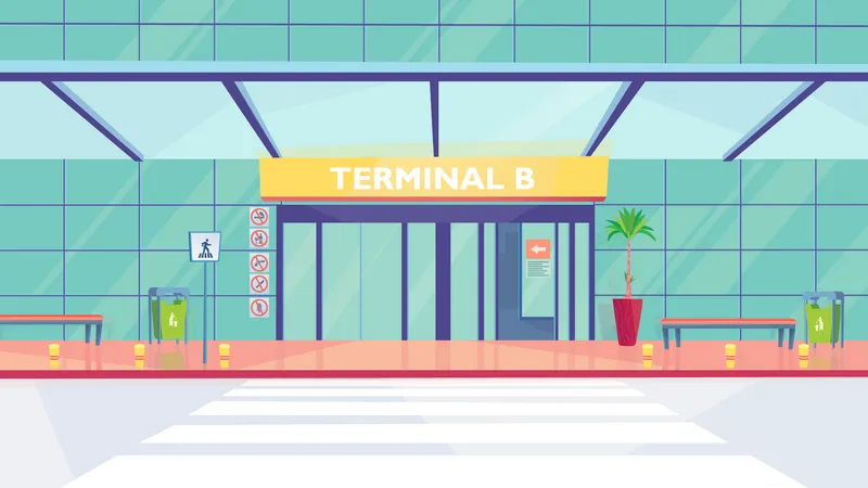 Airport Entrance  Illustration