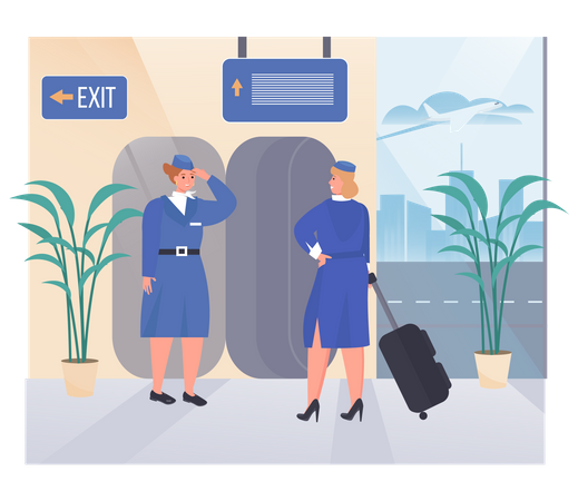 Airport Exit Gate Illustration