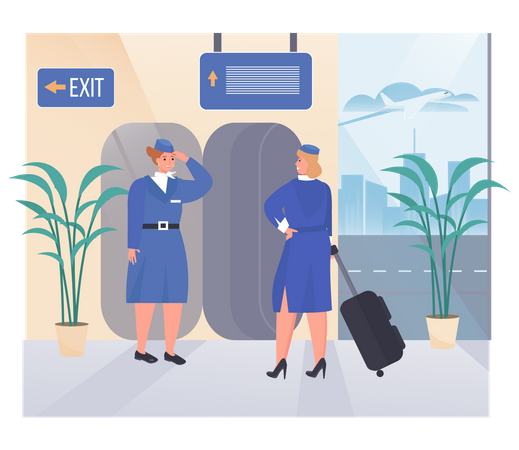 Airport Exit Gate  Illustration