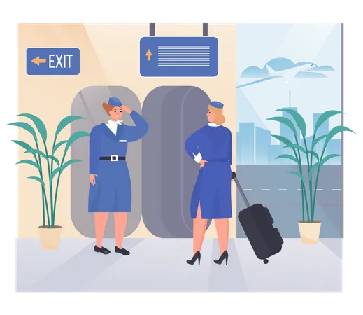 Airport Exit Gate  Illustration